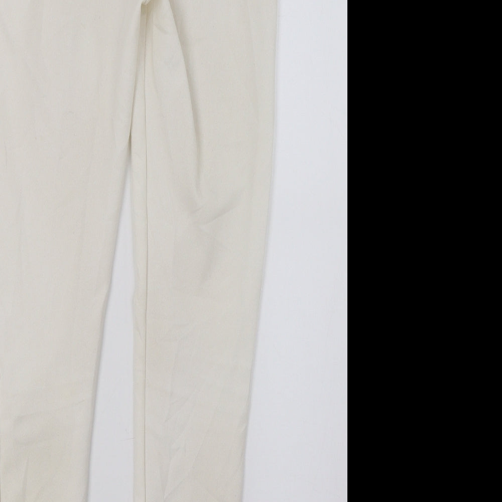 Womens UK Size 6 PRETTYLITTLETHING Regular Fit Ivory Trousers
