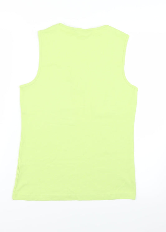 Womens UK Size S Bm Casual Green Basic Tank