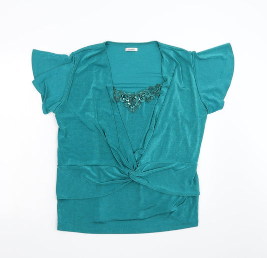 Womens UK Size L Damart Green Basic Blouse