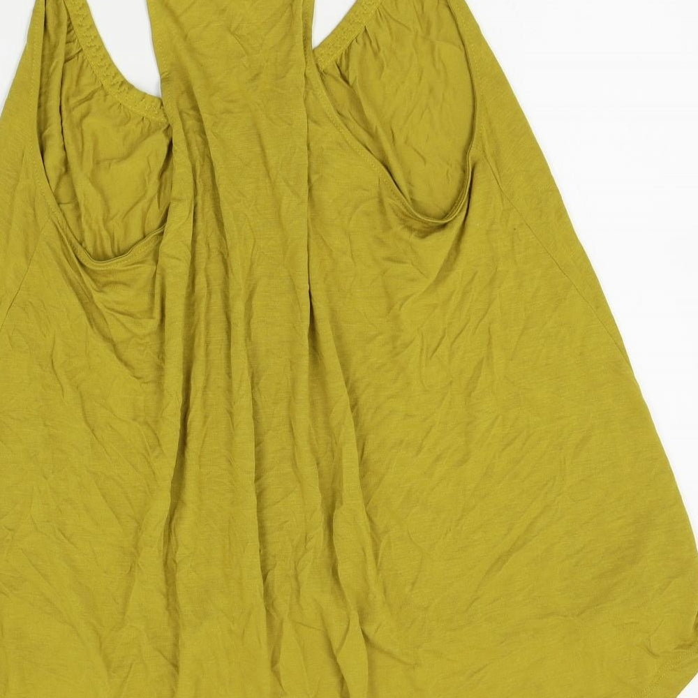 Womens UK Size M H&M Yellow Basic Tank