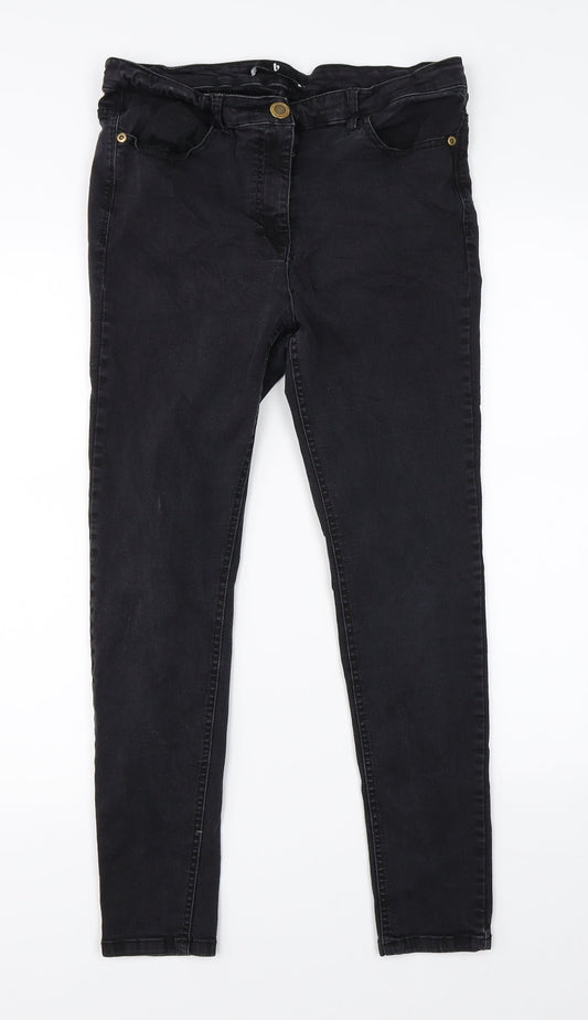 Womens UK Size 28 in Very Regular Fit Straight Black Jeans