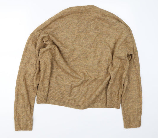 H&M Mens Brown Knit Pullover Jumper Size S