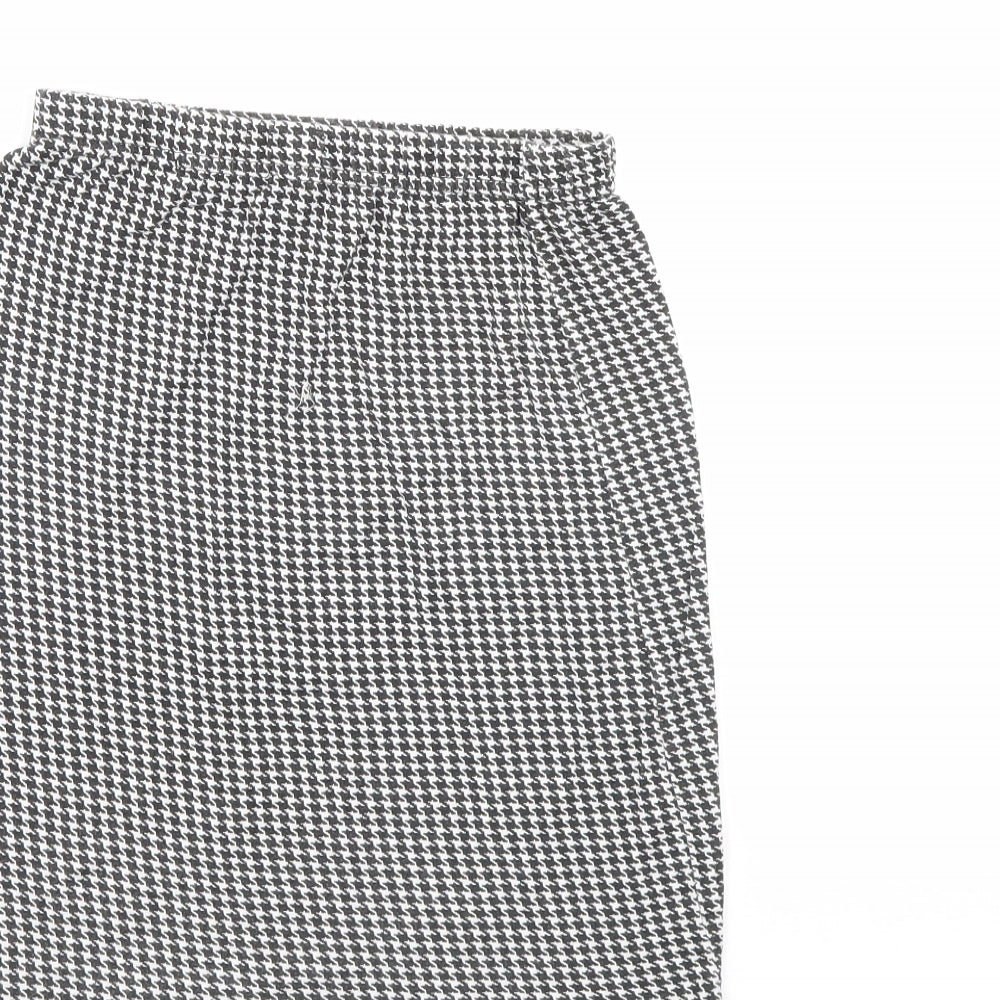 PRETTYLITTLETHING Womens Black Herringbone Mini Skirt Size 10