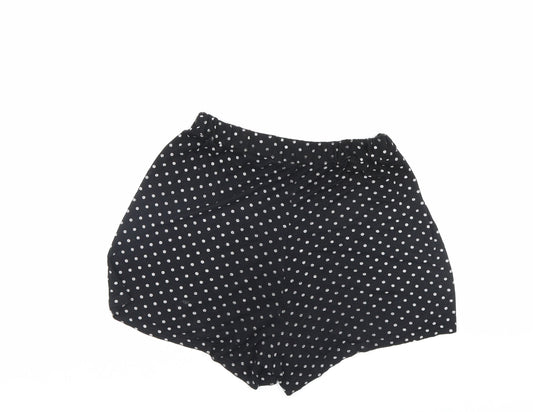 PRETTYLITTLETHING Womens Black Polka Dot Culotte Shorts Size 8