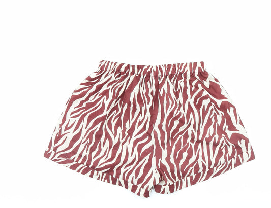 PRETTYLITTLETHING Womens Multicoloured Animal Print Culotte Shorts Size 8