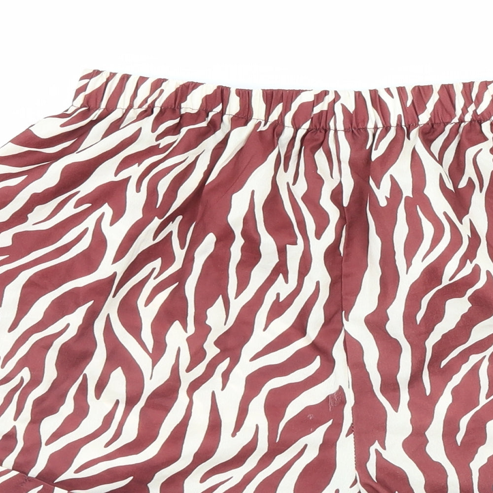 PRETTYLITTLETHING Womens Multicoloured Animal Print Culotte Shorts Size 8