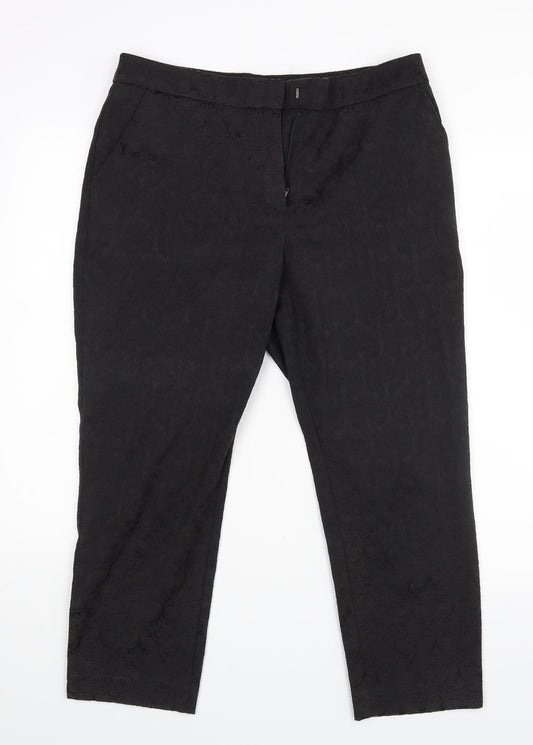 Womens UK Size 12 Soon Regular Fit Black Trousers