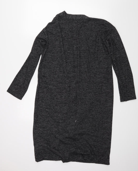 Womens UK Size M M&S Grey Wrap Jumper