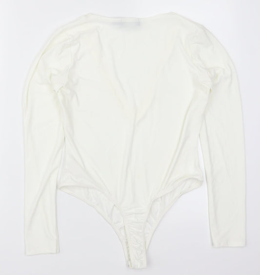 PRETTYLITTLETHING Womens White   Bodysuit One-Piece Size 12