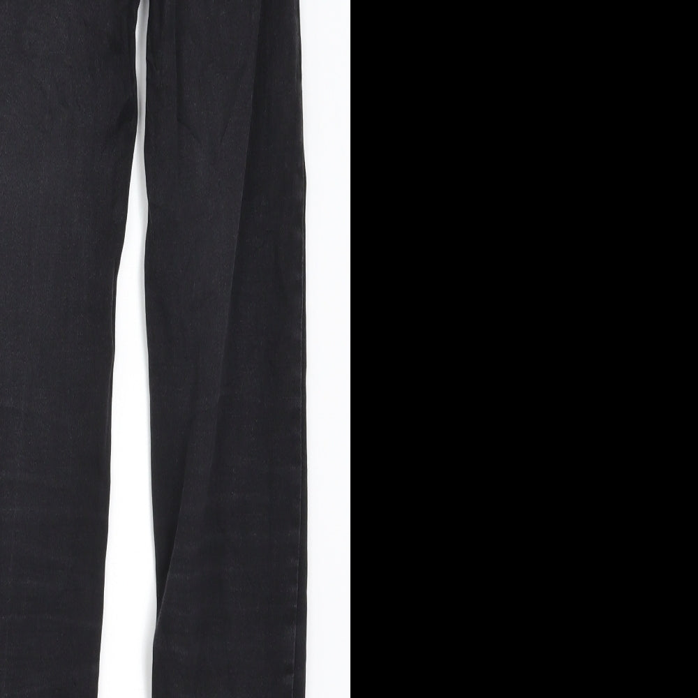 Brand and care label for Denim Co women’s black denim skinny jeans, size UK 8, 30-inch leg