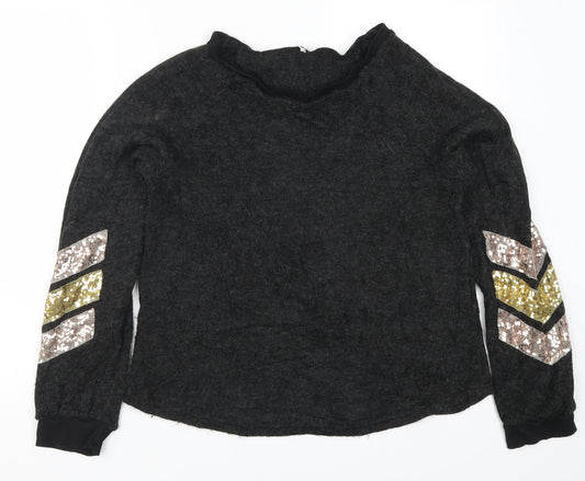 Womens UK Size L Preworn Grey Pullover Jumper