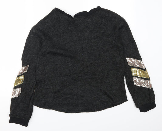 Womens UK Size L Preworn Grey Pullover Jumper