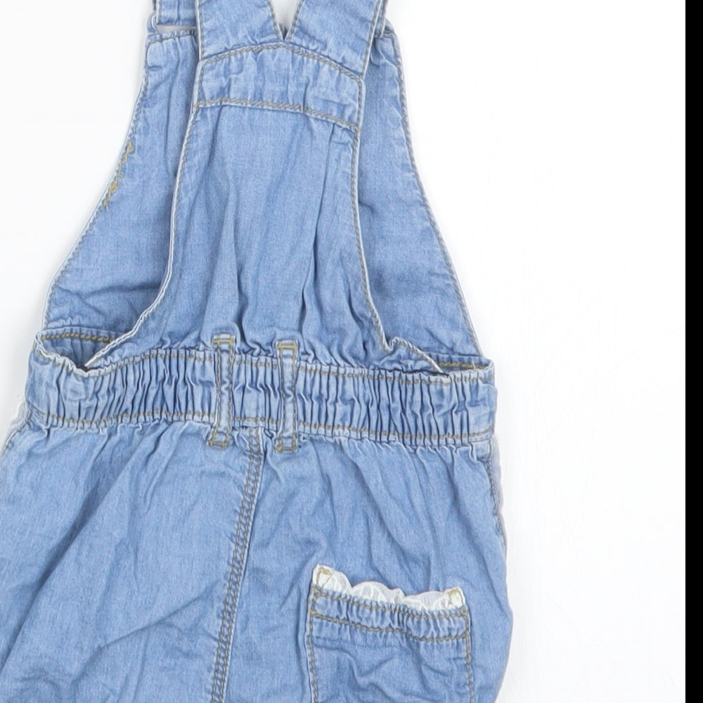 Nutmeg Girls Blue Dungaree Outfit/Set Size 3-6 Months