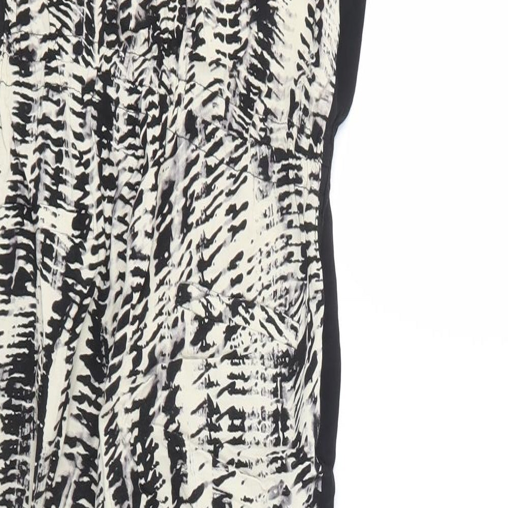 Warehouse Womens Black Geometric  Jumpsuit One-Piece Size 8 L26 in