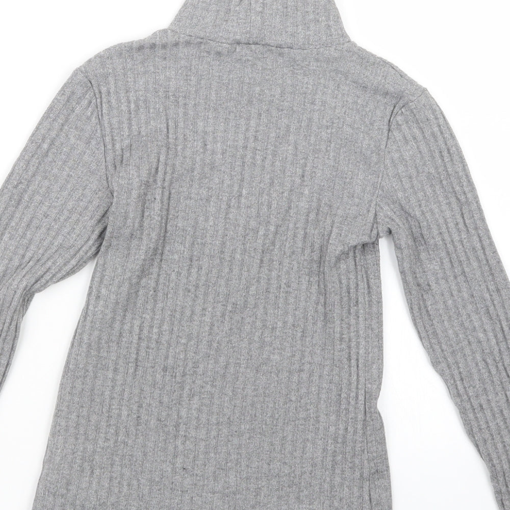 Womens UK Size 8 Topshop Grey Basic T-Shirt