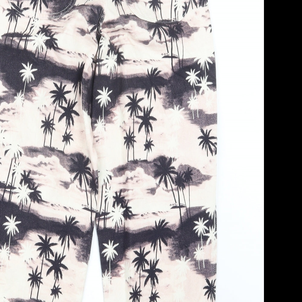 ASOS Womens Pink Geometric Denim Straight Jeans Size 10 L26 in