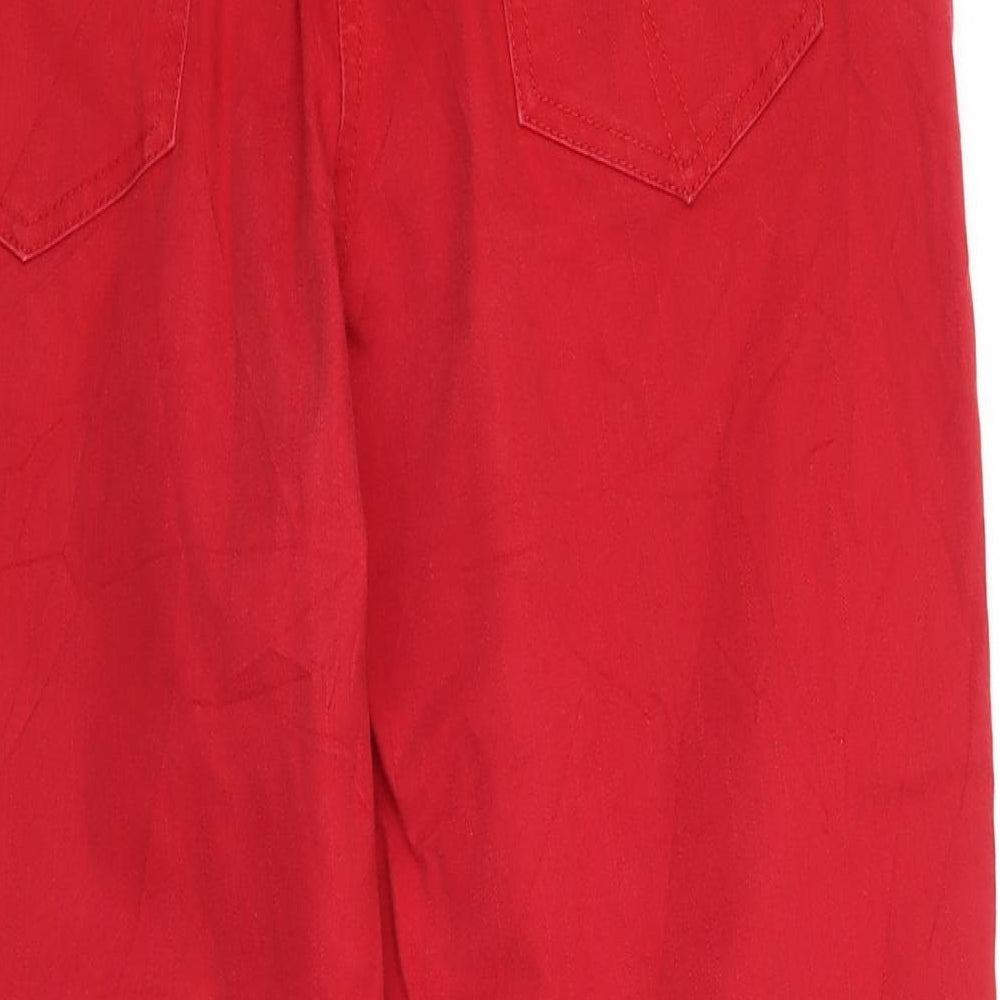 Per Una Womens Red Denim Straight Jeans Size 10 L22 in