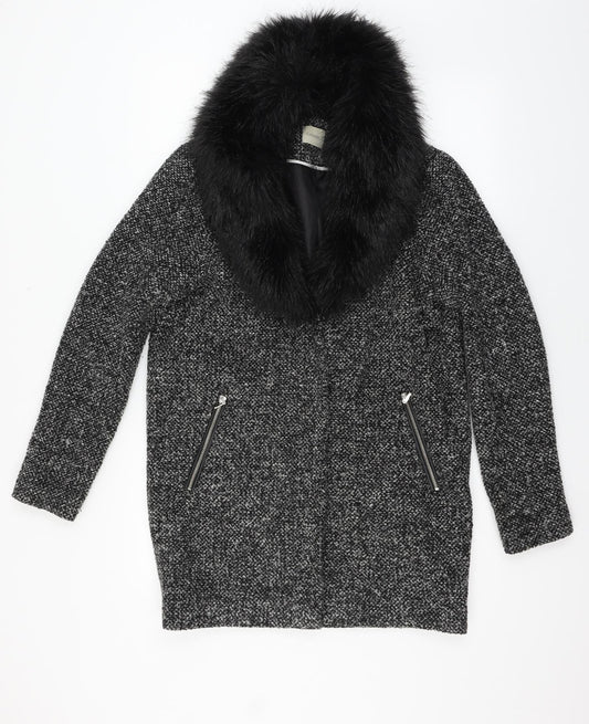 Womens UK Size 8 George Grey Overcoat