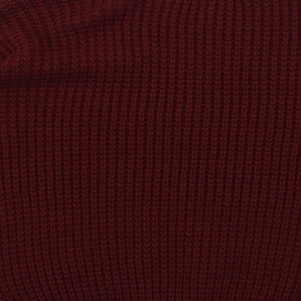 FOREVER 21 Womens Red Knit Pullover Jumper Size L