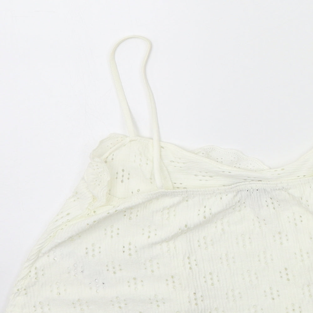 Womens UK Size 12 Topshop White Basic Tank