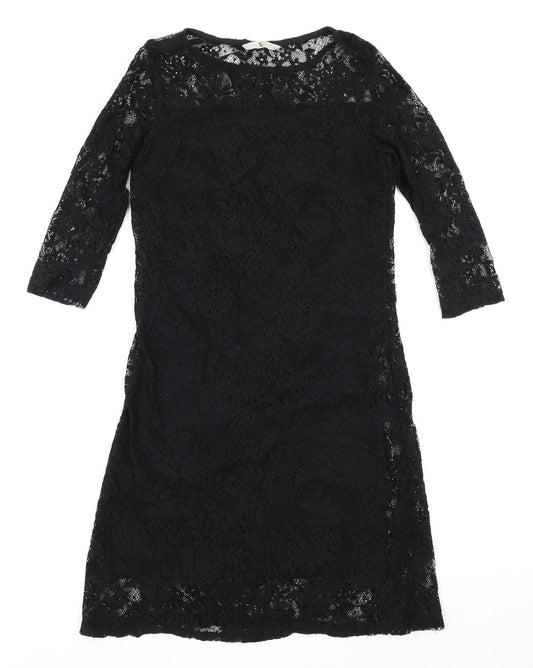 Tu Womens Black Floral Bodycon Size 8