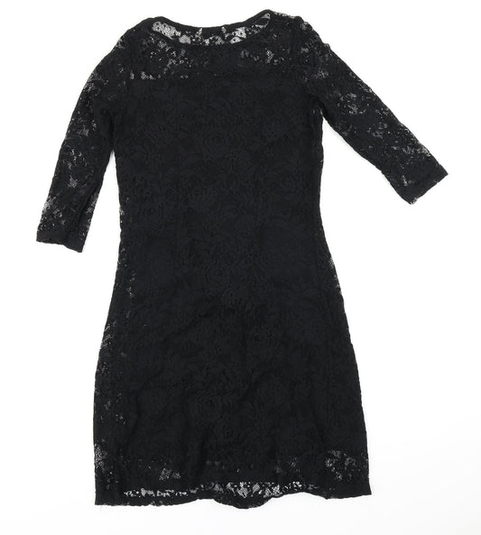 TU Womens Black Floral Bodycon Size 8