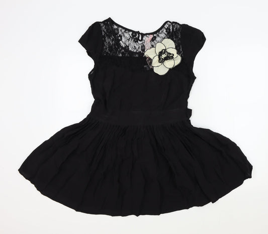 Miso Womens Black Colourblock Fit & Flare Size 14