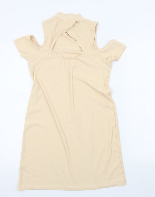 Miss Selfridge Womens Beige Colourblock A-Line Size 8