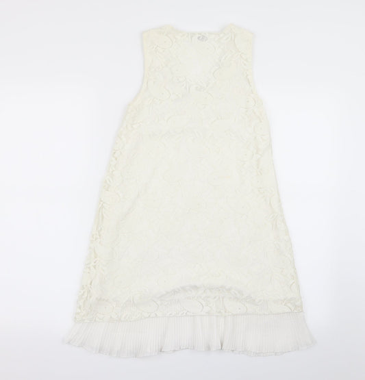 cutie Womens White Floral A-Line Size S