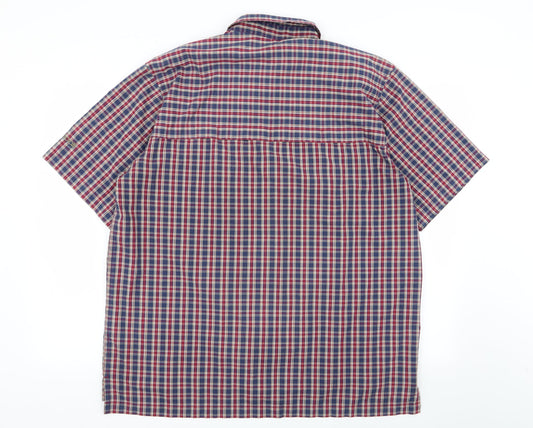 Mens UK Size 44 Outdoor Discovery Multicoloured Button-Up Short Sleeve Casual S