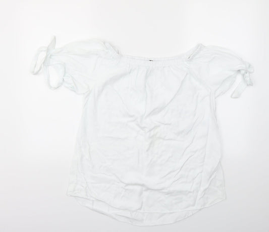 Womens UK Size M Quiz White Basic T-Shirt