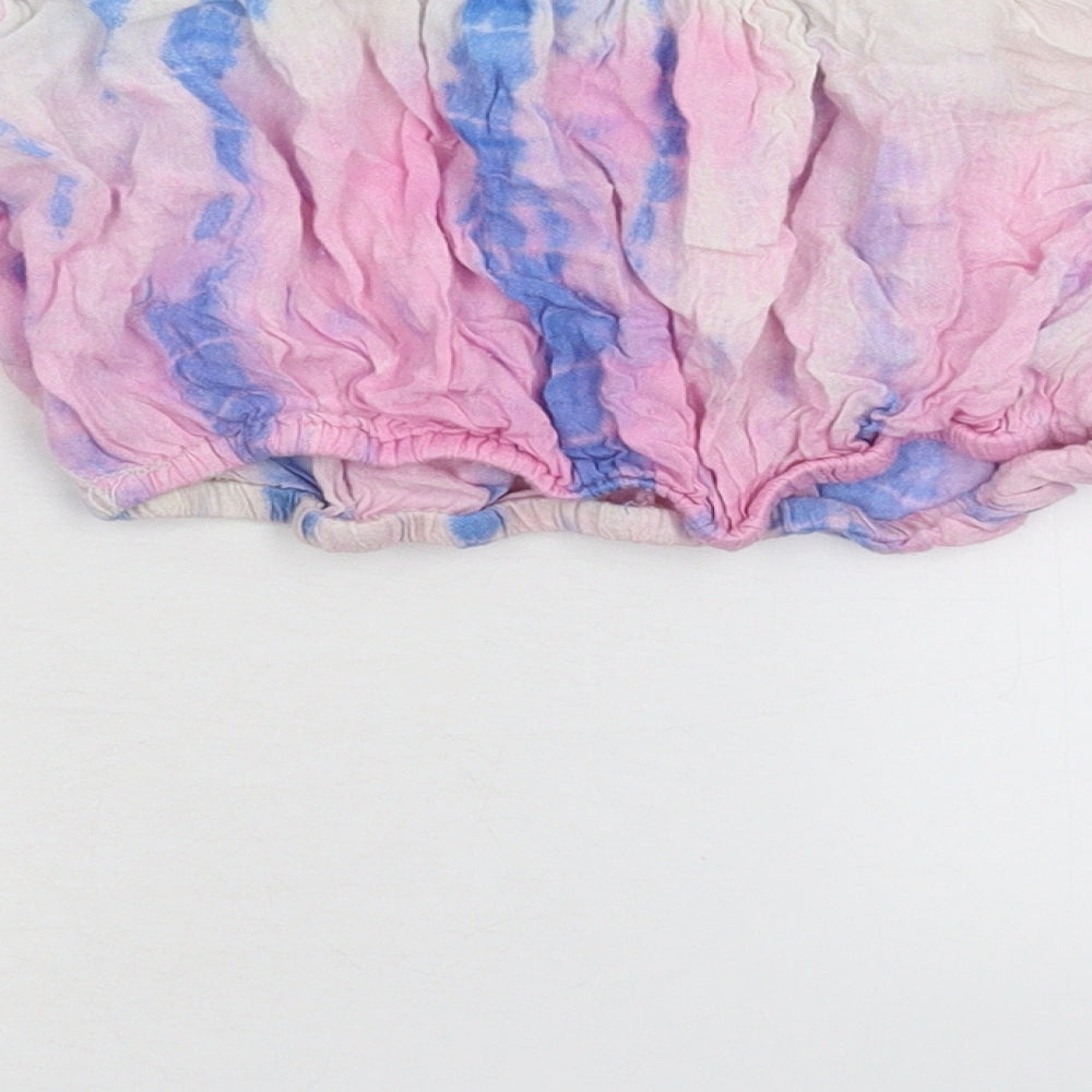 Womens UK Size S Atmosphere Multicoloured Cropped Blouse