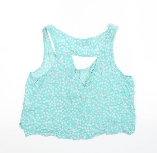 Womens UK Size M Pull&Bear Green Basic Blouse