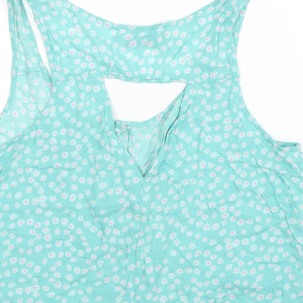 Womens UK Size M Pull&Bear Green Basic Blouse
