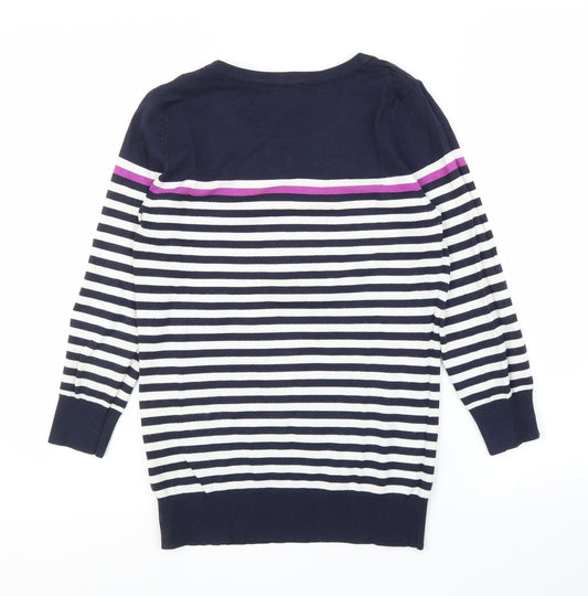 BHS Womens Blue Striped Pullover Jumper Size 8