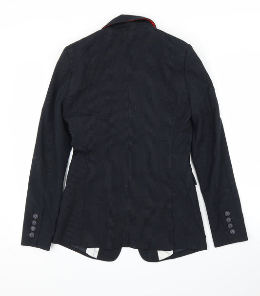 NEXT Womens Blue Striped Jacket Blazer Size 8