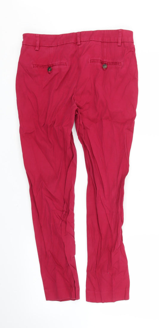 Womens UK Size 10 NEXT Regular Fit Capri Pink Trousers