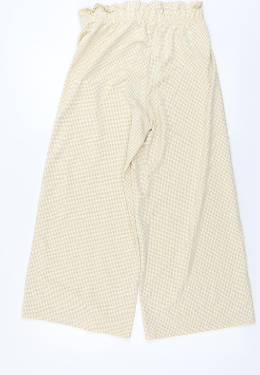 TU Womens Yellow Check Trousers Size 8 L23 in