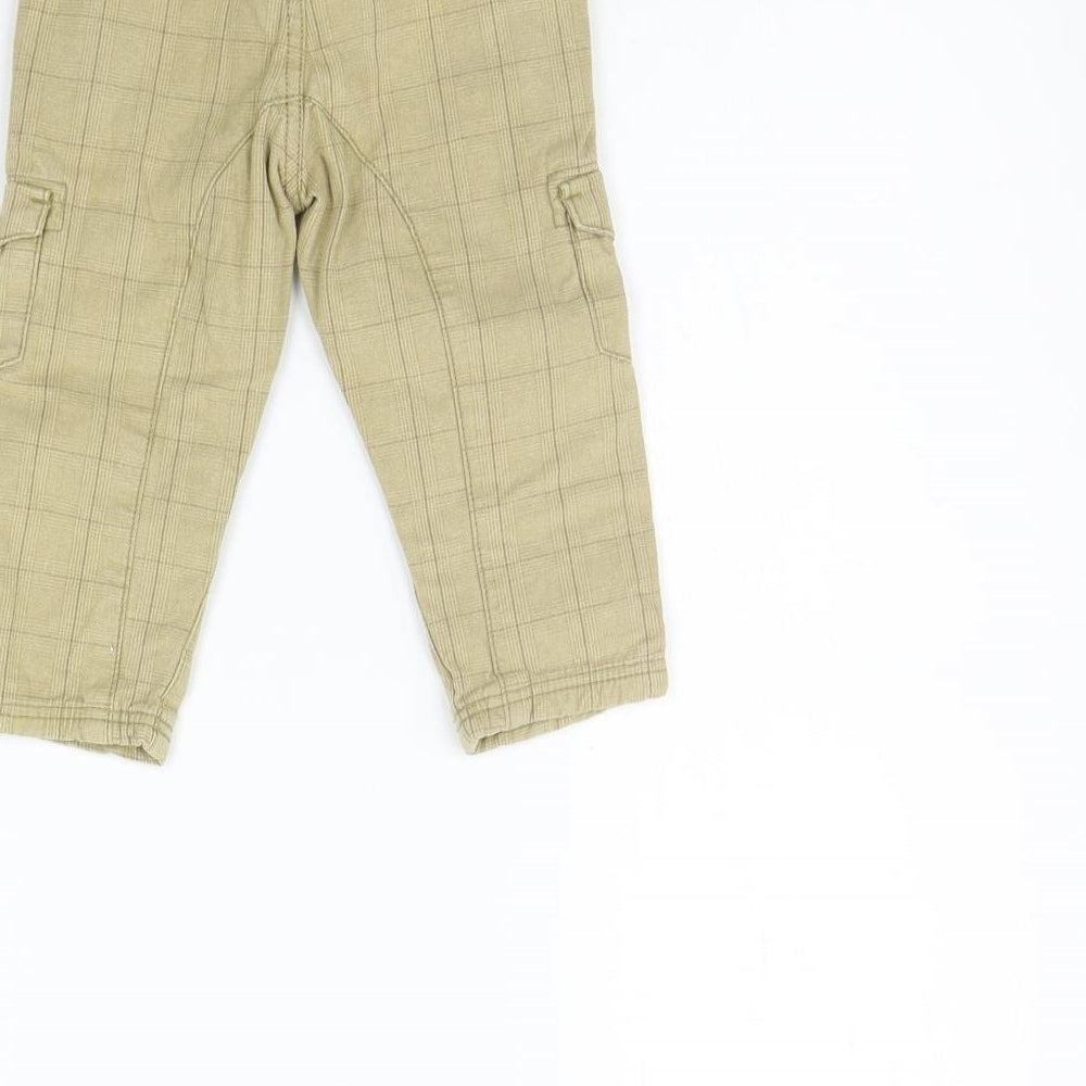 LOGG Girls Beige Check Jogger Trousers Size 9-12 Months