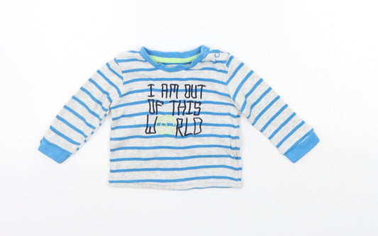 Primark Boys Blue Striped Pullover Jumper Size 6-9 Months