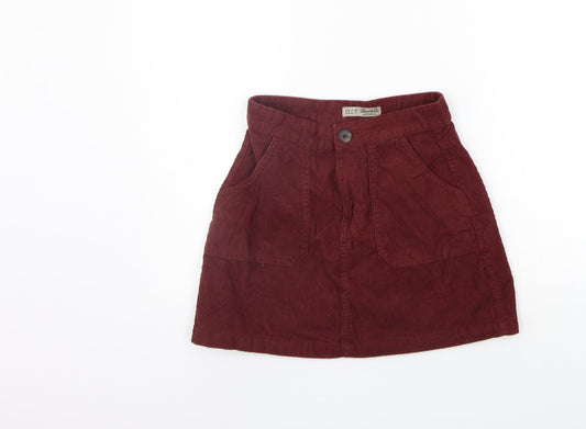 Additional front view of Denim & Co. women’s pink a-line skirt, size UK 6