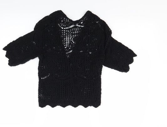 George Womens Black Knit Wrap Jumper Size 8