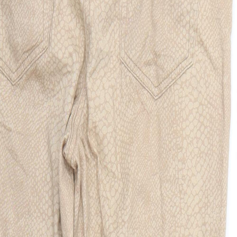 BHS Womens Brown Animal Print Denim Skinny Jeans Size 10 L27 in