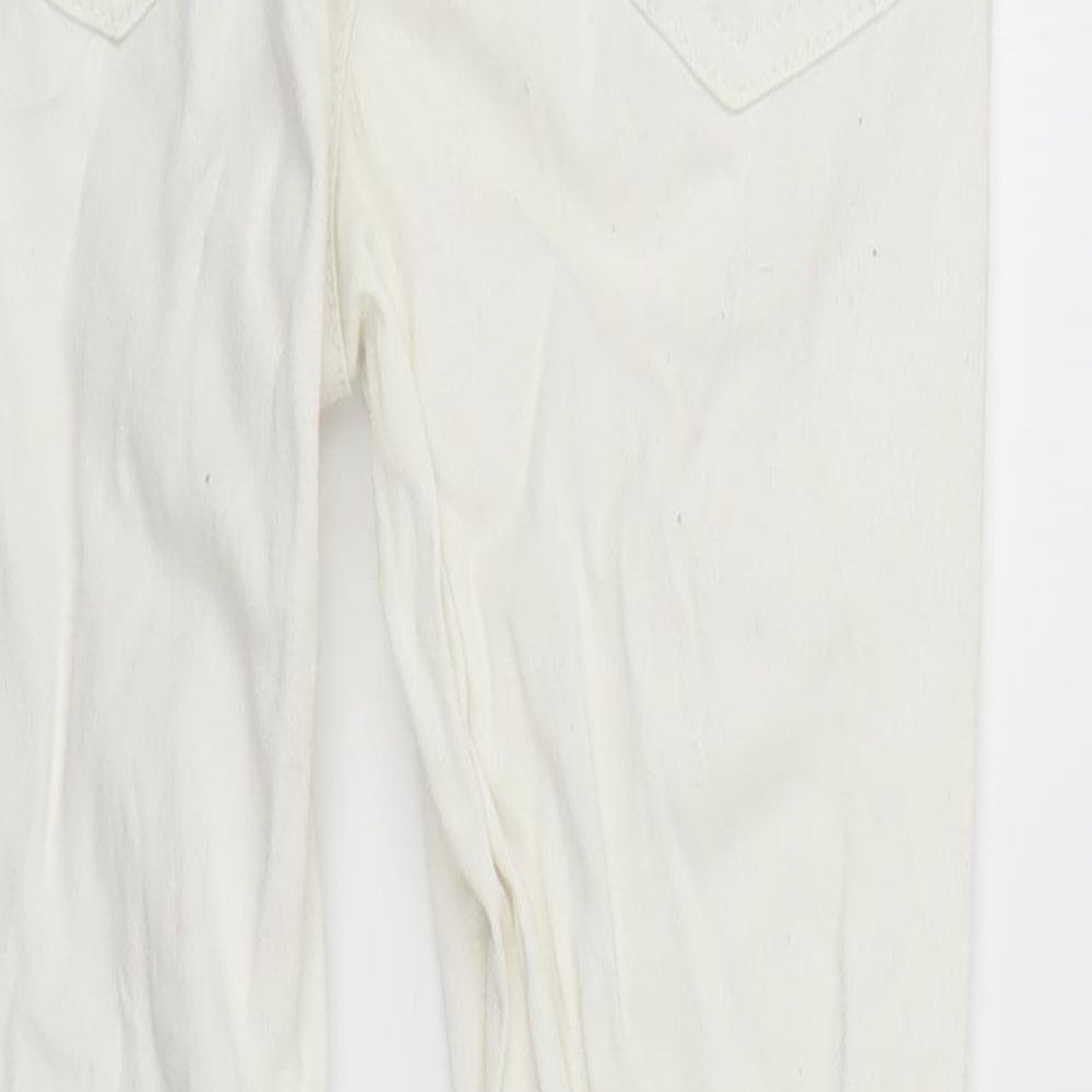 Womens UK Size 6 Waredenim Regular Fit Skinny White Jeans