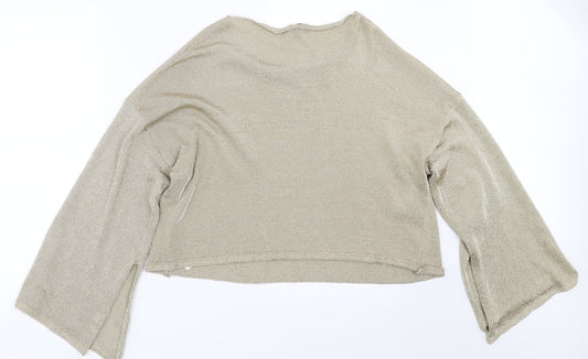 Womens UK Size 14 Topshop Gold Pullover Jumper