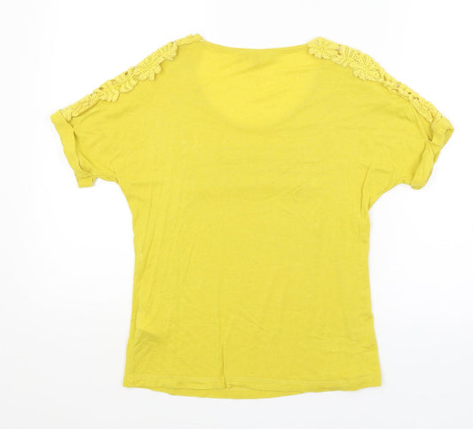 Per Una Womens Yellow Basic T-Shirt Size 10