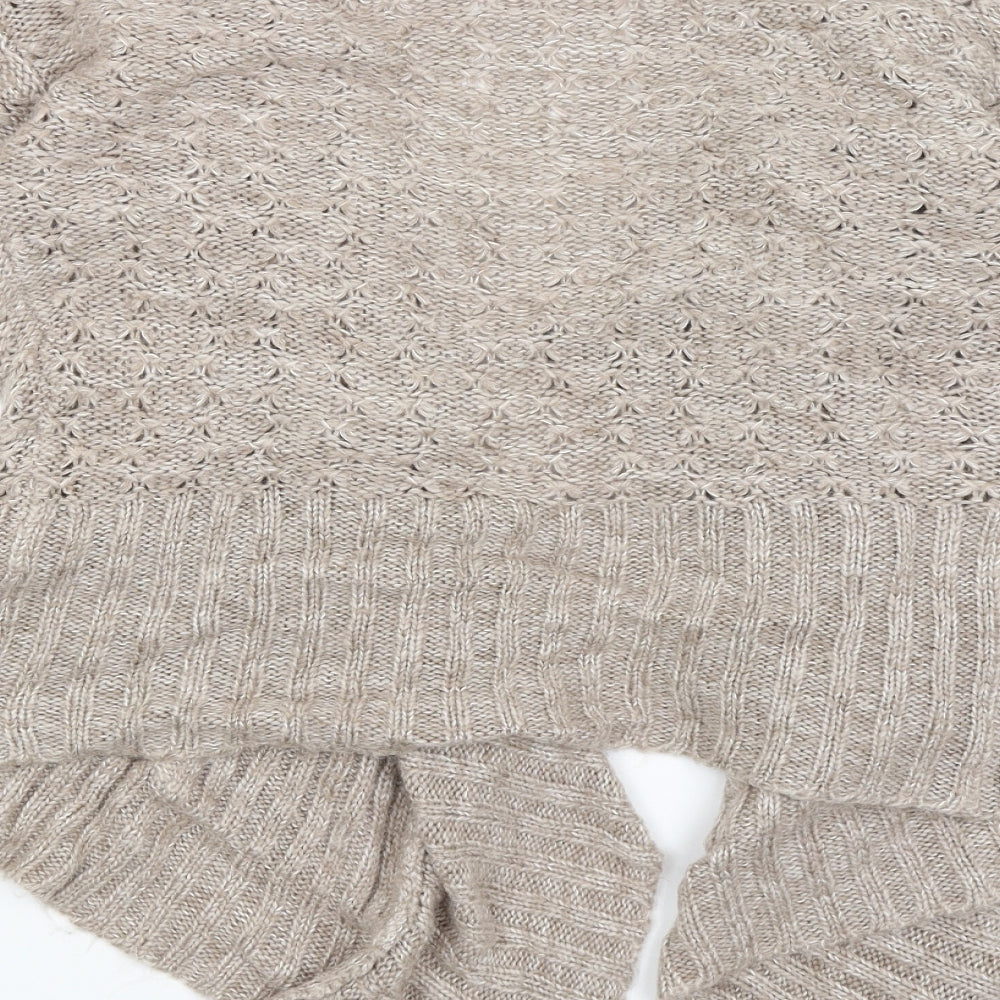 Womens UK Size 10 New Look Brown Wrap Jumper