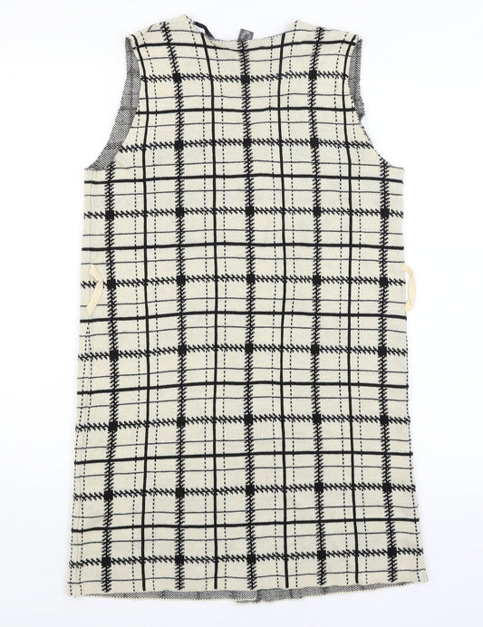 Primark Womens Beige Check Wrap Jumper Size 6