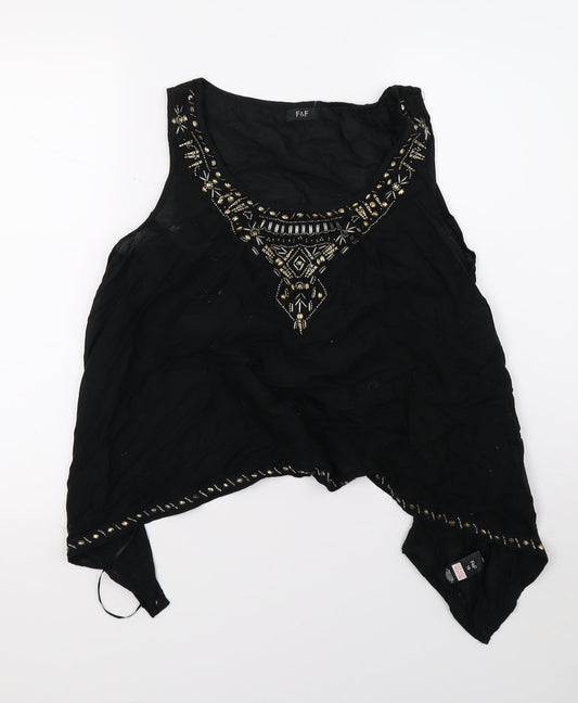 F&F Womens Black Basic Blouse Size 16
