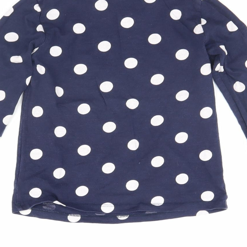 F&F Girls Blue Polka Dot Basic T-Shirt Size 5 Years